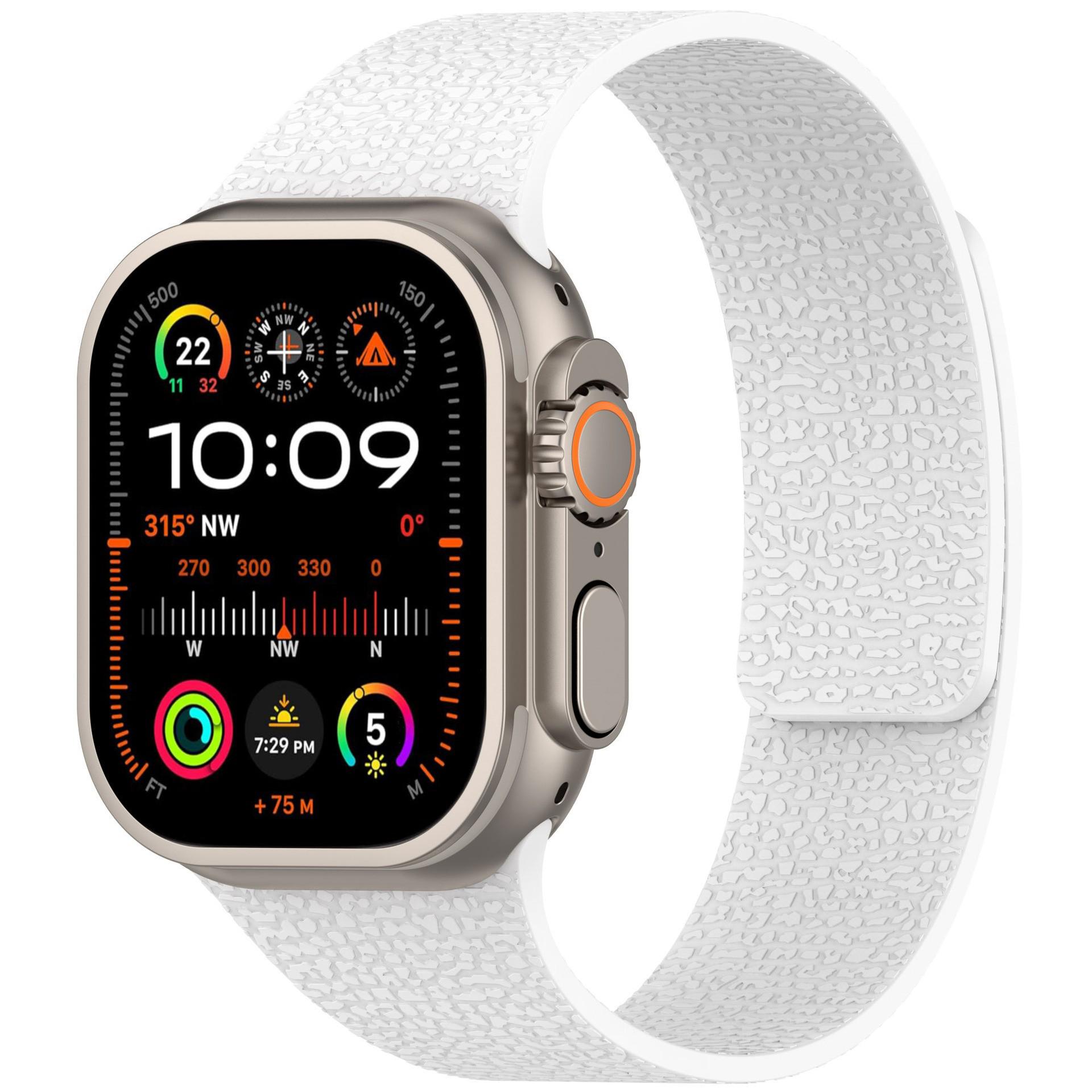 

Compatible with Apple Watch S11/S10/Ultra, 98th Gen SE Lychee Pattern Soft Magnetic Silicone Strap. For iWatch S9/8/7 [45mm]