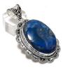 Natural Lapis Lazuli Gemstone 925 Sterling Silver Jewelry Pendant 2.29" ETC-14625