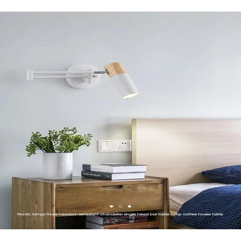 1Pc Modern Living Room Rocking Arm Wall Lamp Bedlamps for Bedroom Hotel Creative Telescopic Foldable Reading Wall Lamps