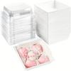 50pcs Disposable Charcuterie Boxes Paper Sandwich Containers Dessert Box Cake Containers  Cookie