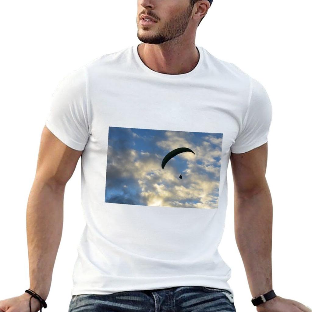 Paragliding in Tenerife T-Shirt cotton tshirt 100% man t shirt cotton high quality t shirts for