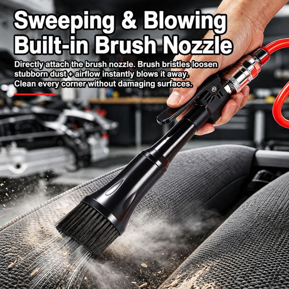 Aluminum Alloy Air Blow Front Exhaust Pneumatic Cleaning New Brush Nozzle Blower Car Cleaning