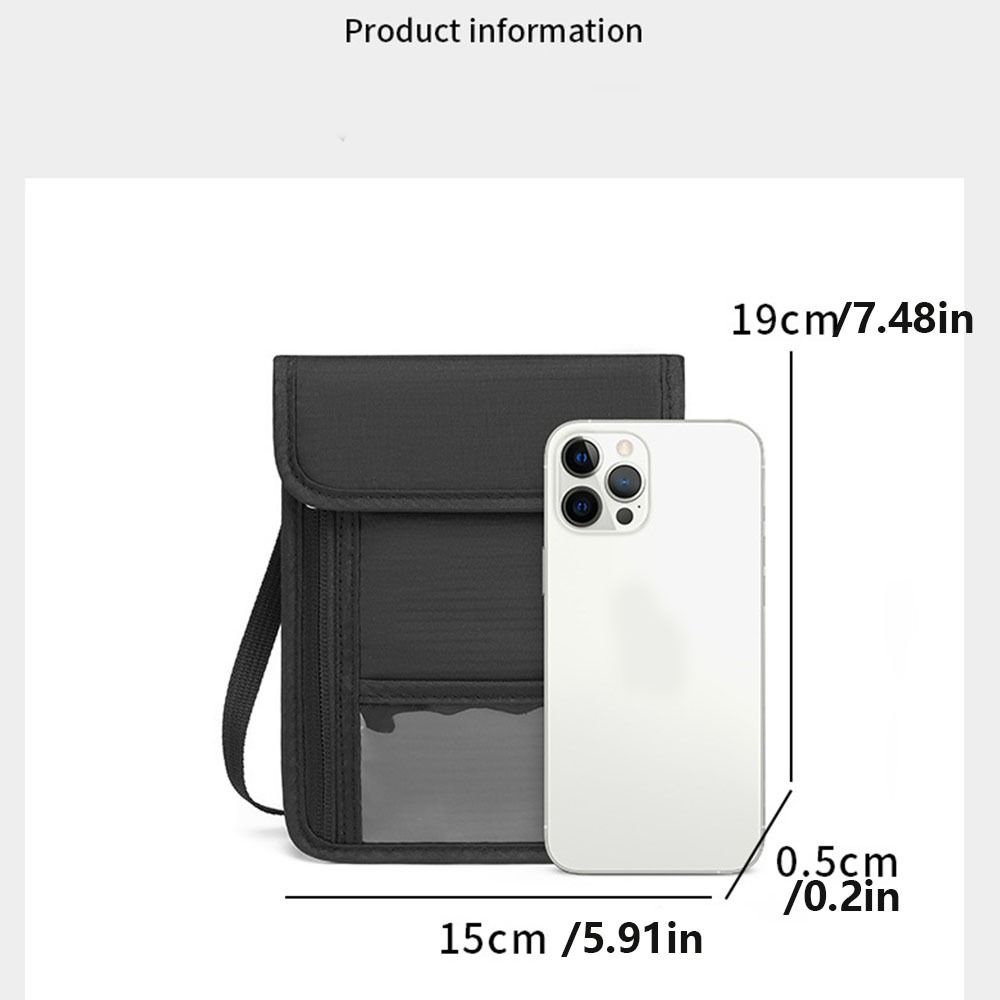 Anti-Tracking RFID Blocking Passport Holder Anti-Theft Passport Document Bag Neck Wallet  ID Card