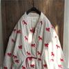 Johnature Women Vintage Jacquard Coats Spring Chinese Style Print Horse V-Neck Long Sleeve Coats