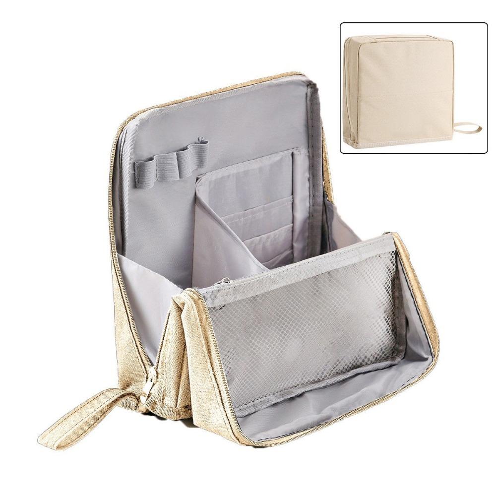 Large Capacity Skincare Storage Bag Multi-Compartment Student Stationery Bag  Outdoor бежевый