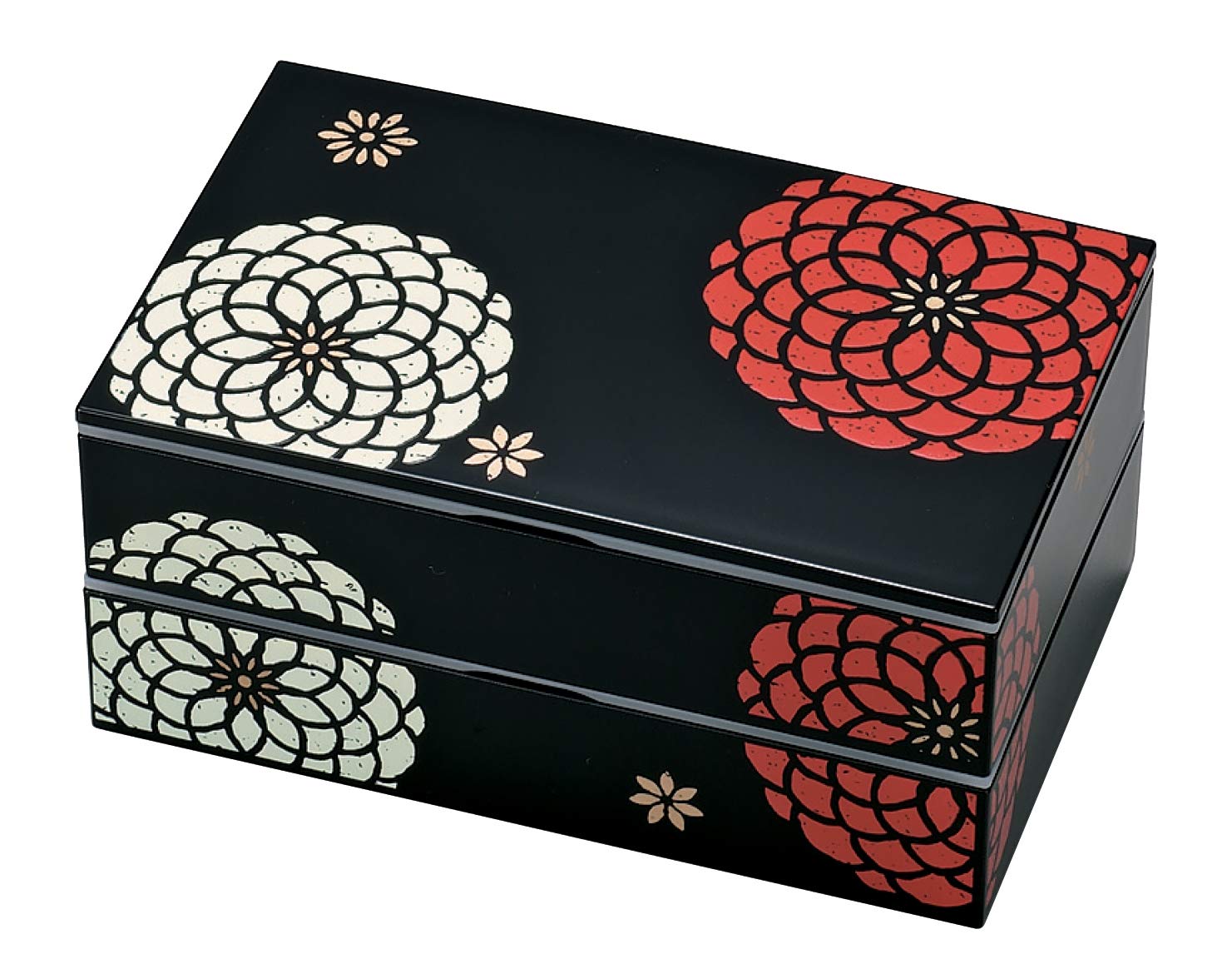 

Tatsumiya HAKOYA квадратная двухъярусная коробка для бэнто, черная Momoka 51588