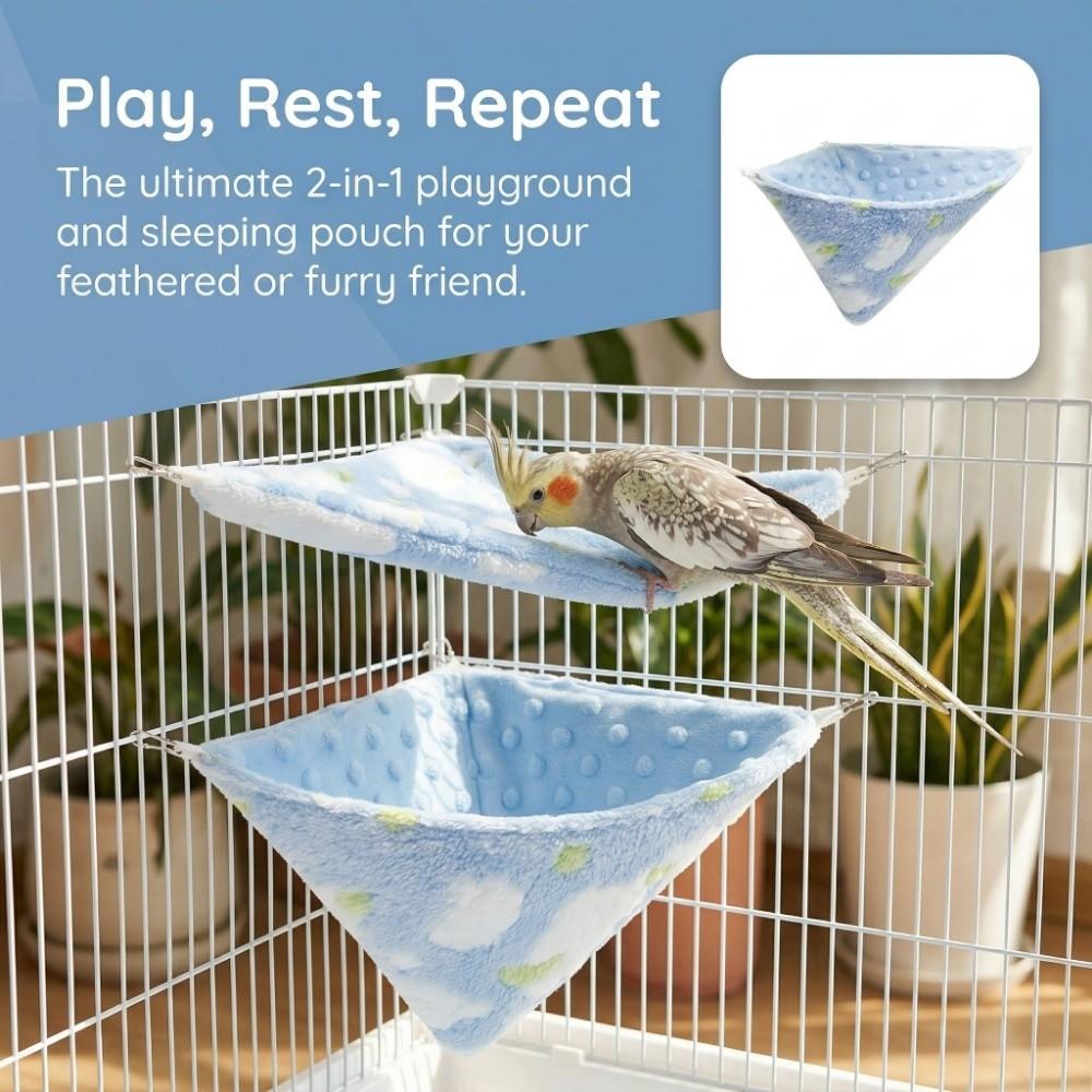 2Pcs/Set Flannel Velvet Sugar Glider Nest Comfort Breathable Pet Hammock Funnel Design Warm Squirrel Beds Pet Cage