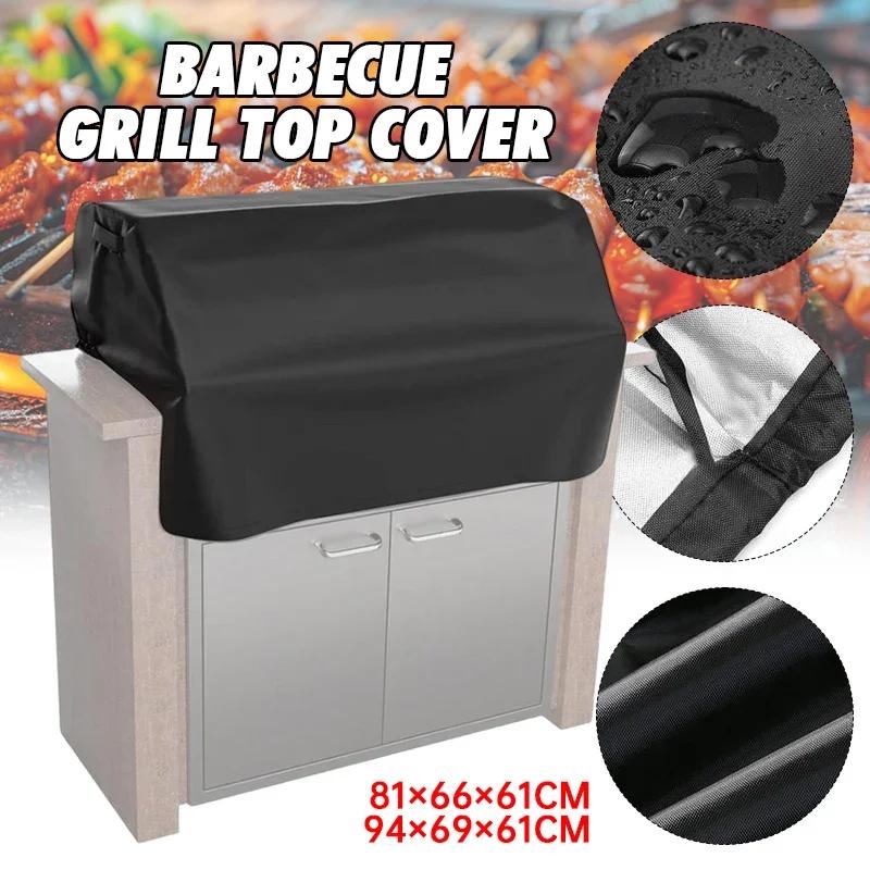 Windproof Waterproof Grill Covers for Built-In Barbecue Grill Top with Waterproof Coating Outdoor BBQ Grill Top Protect Supplies