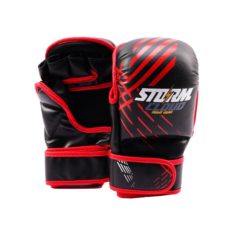 StormCloud Lynx MMA Sparring Gloves Black/Red 7oz XL