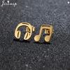 Unique Christmas Earring Stainless Steel YES NO Cactus Footprint Music Stud Earrings for Women Tiny Star Boots Jewelry Girl Gift