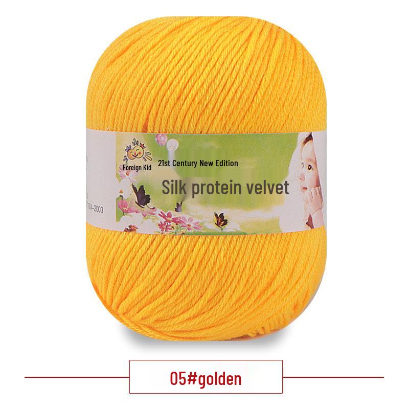 Silk Protein Baby Milk Cotton Yarn for Infant Sweaters, Hats, Shoes, Doll Crochet, and DIY Knitting Projects
