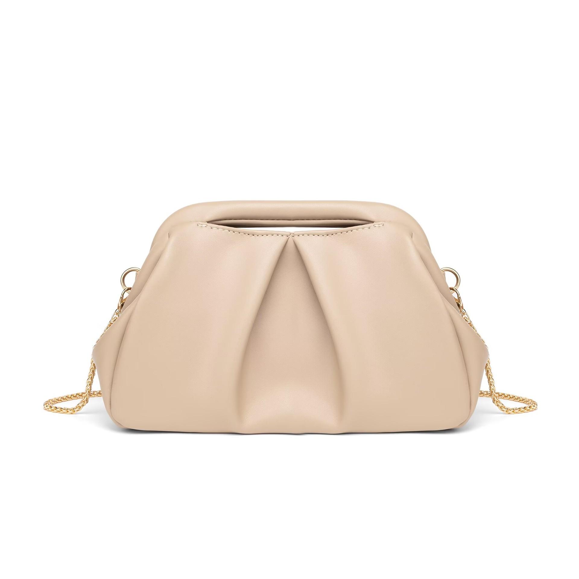 

Fashionable Metallic Folded Handbag with Chain luxury Designer Shoulder Cloud Purse women Wedding Evening Clutch Bag party bag хакі