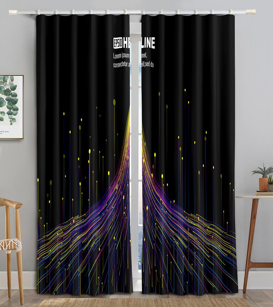 Technology Particle Vortex Light Filtering Line Blackout Window Panel Curtain Living Room Room Bedroom Bathroom Kicthen Door Cupboard Decor Hooks