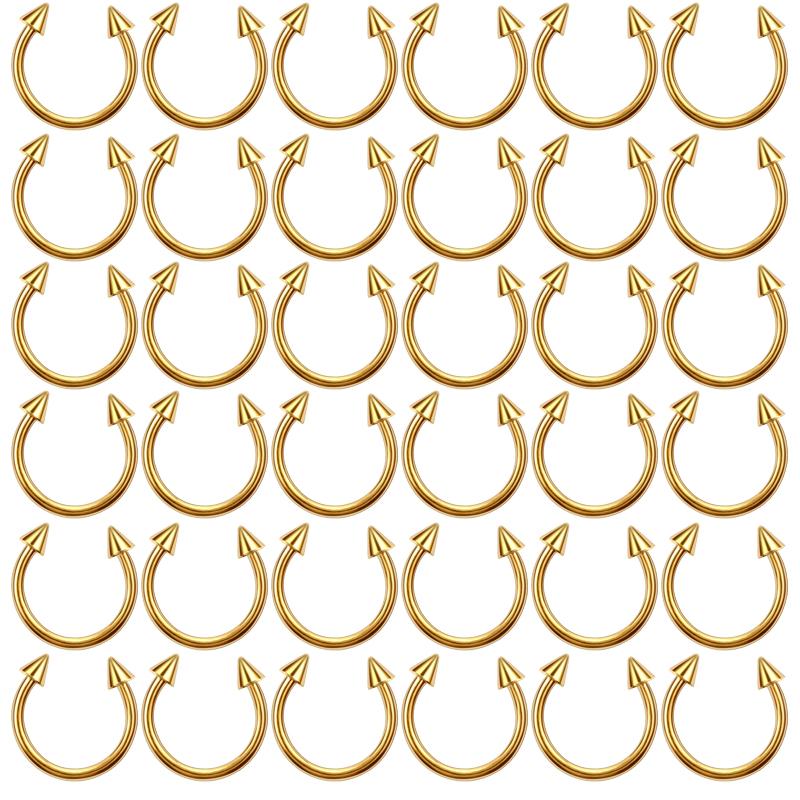 36PC Stainless Steel Horseshoe Septum Piercing Lot Horseshoe Nose Piercing Ring Bulk Fake Nose Ring Horseshoe Earring Cartilage