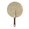 Vintage Seagrass Woven Fan Bohemian Summer Cooling Fan Decorative Handheld Fans  Home Decoration