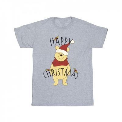 Camiseta masculina Winnie The Pooh Feliz Natal Holly