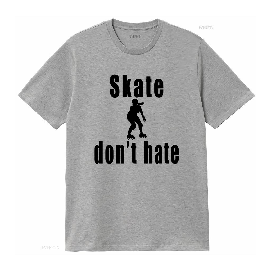 Skate Dont Hate Roller Derby T Shirt for Skating Club Girls Vintage Washed Comfortable Stretched Top For Everyday Wear