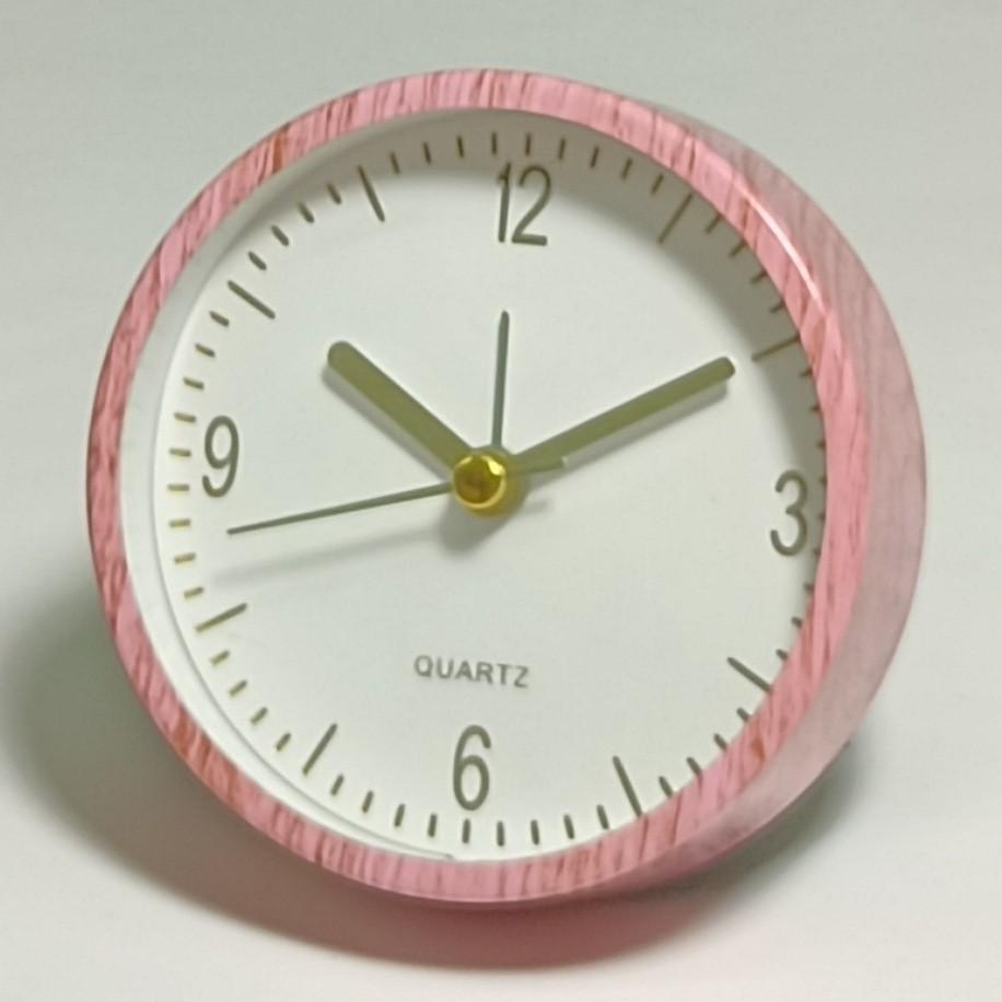 Quiet small alarm clock ABS material wood grain color good feel spray paint silent children's students bedside small alarm clock