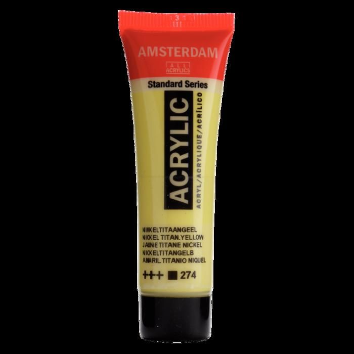 Peinture acrylique - Amsterdam - Standard - Jaune Nichel Titanio - 20 ml - Satiné