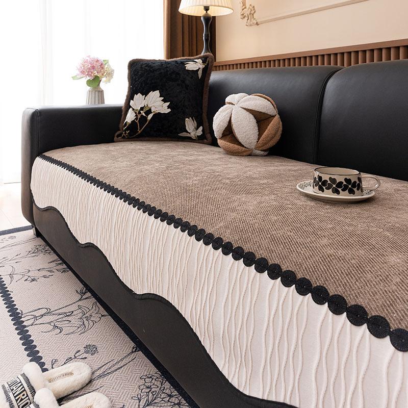 Straight Special-Shaped Sofa Cushion Light Luxury High-End Non-Slip Leather Sofa Seat Cushion Sofa Cover Cloth Towel Universal In All Seasons