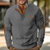 Men's Plaid Jacquard Stand-up Collar Long-sleeve Outdoor Jacket for Autumn and Winter