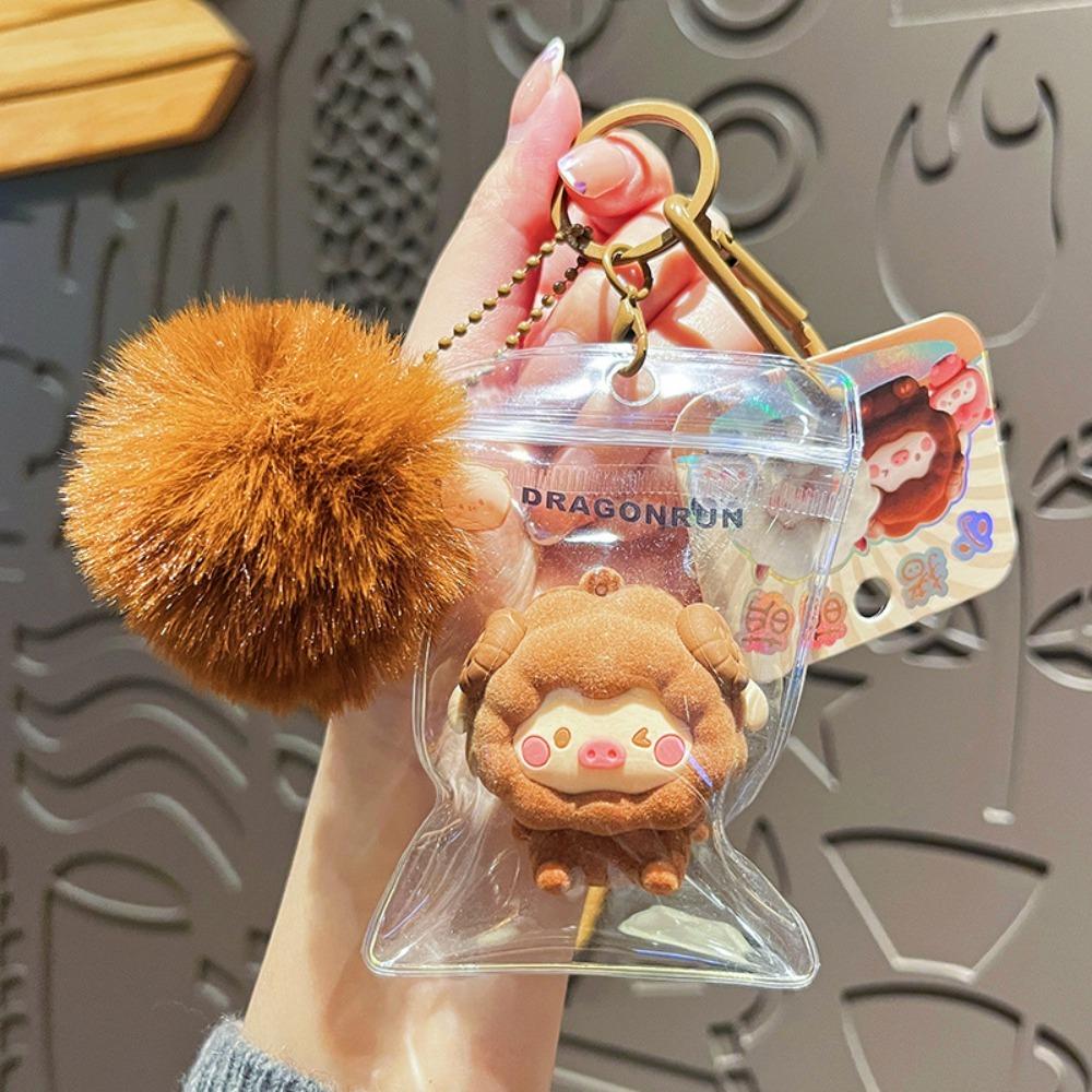 Pvc Bag Sheep Pig Keyring Hairball Simulation Animals Pendant  Birthday Parties