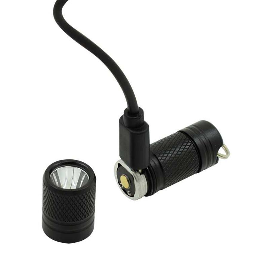 Portable Mini Pocket LED Flashlight USB Rechargeable Waterproof White Light Keychain Torch Super Small Lanterna + 10180 Battery
