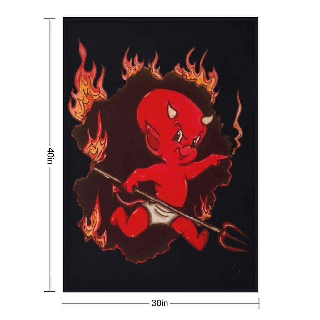 Lil' Devil Hot Stuff \t Throw Blanket Soft Big Soft Plaid decorative Retros Blankets