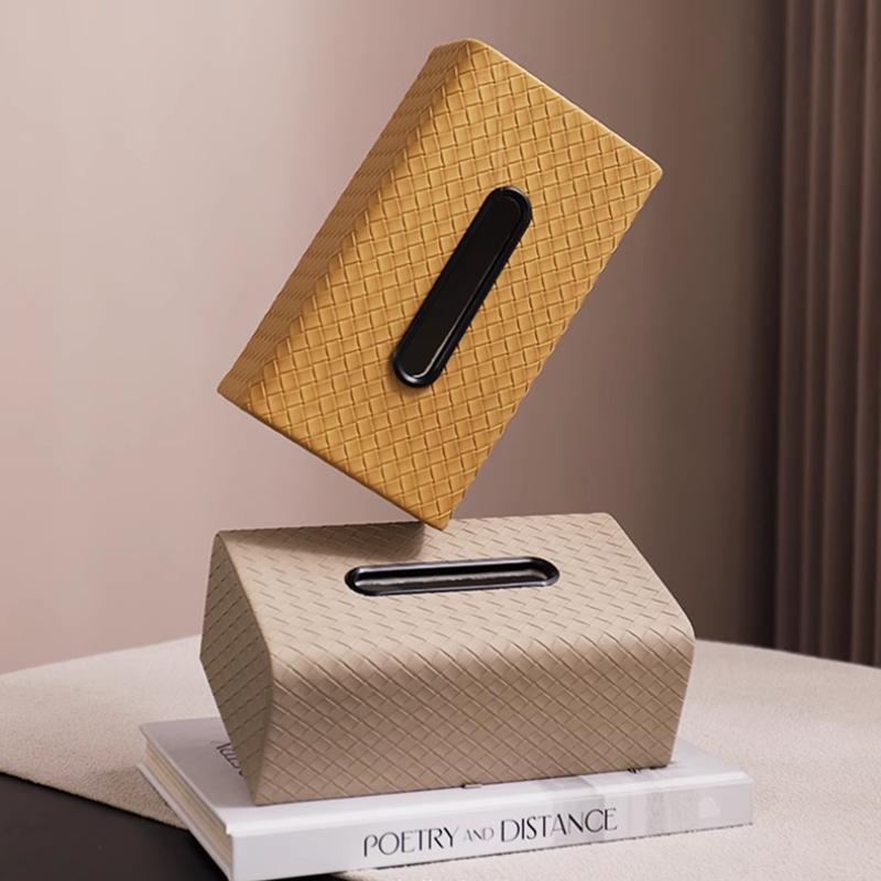 Luxuriöse gewebte Leder-Taschentuchbox Tischdeko für die Lobby, das Wohnzimmer, den Couchtisch-Organizer mit erstklassiger Handwerkskunst