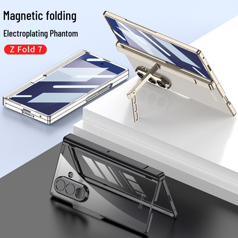 Samsung Z Fold 7 Electroplated Transparent Magnetic Protective Case