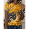 Casual Loose Animal Print T-shirt Women's Versatile Top Daily Short Sleeve Comfortable Breathable T-Shirts Women’s