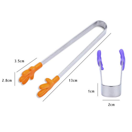 Kleine Palm Edelstahl Silikon Zucker Tong Lebensmittel Clip Clamp Home Küche Werkzeug