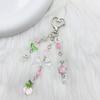 Handmade Keychain Strawberry/Peach Charm Key Chain Colorful Beaded Keyring Charm