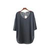 Women's Korean-Style Summer Cotton Linen Round Neck Shirt, Loose Fit, Mid-Sleeve, Plus Size Casual Top