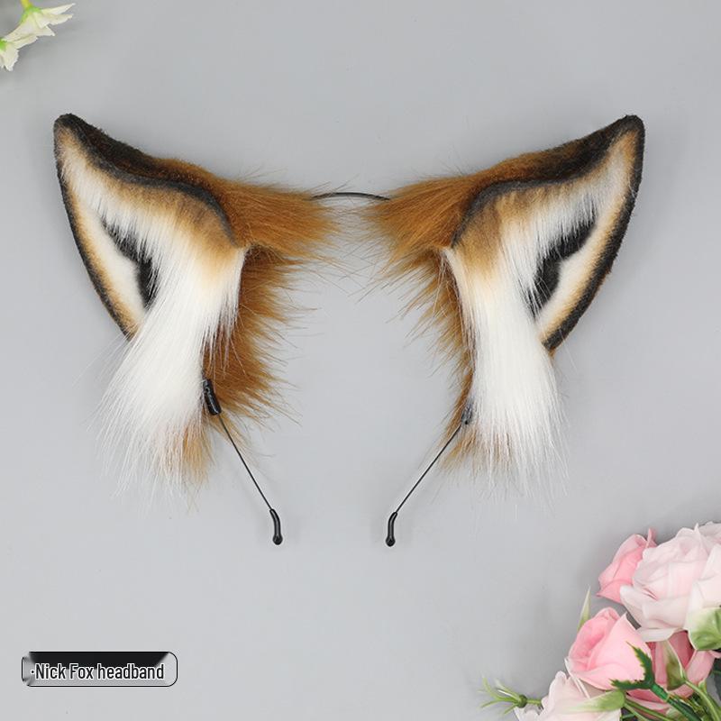 Plush Fox Ear Headband - Cute Cosplay Animal Hair Accessory