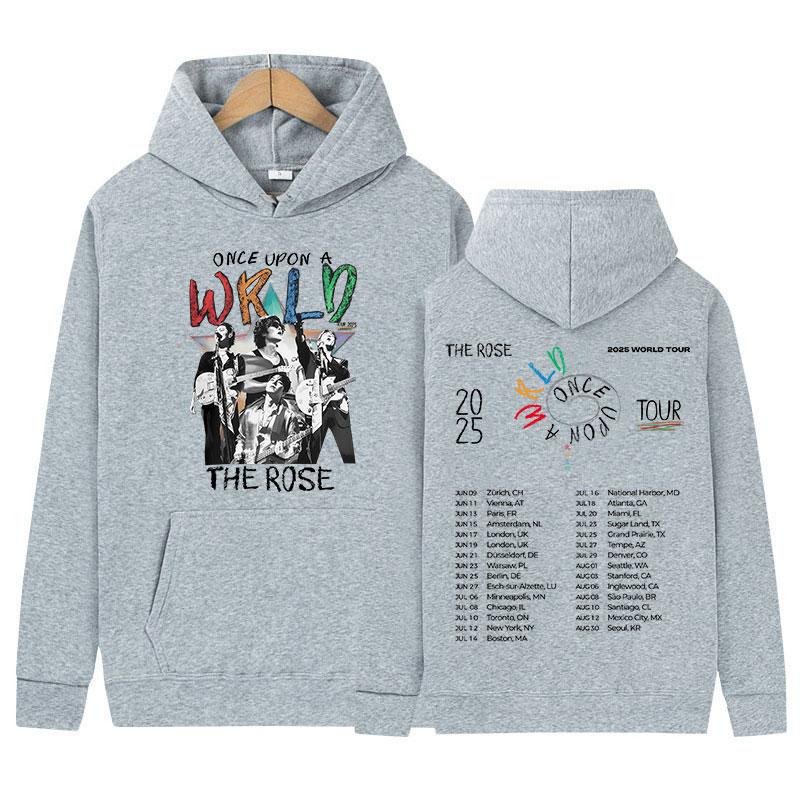 Singer The Rose Once Upon AWRLD World Tour Album Hoody Men's Clothing Retro Oversized Long Sleeve Fleece Hoodies Streetwear