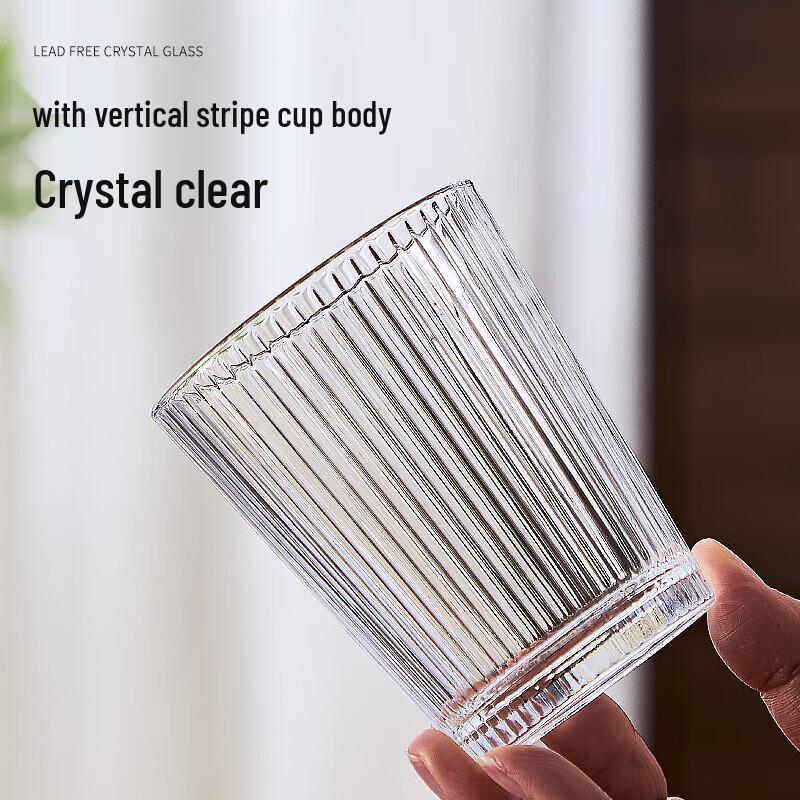 Versatile Ribbed Lead-Free Glass Tumblers, 265ml, Set of 6