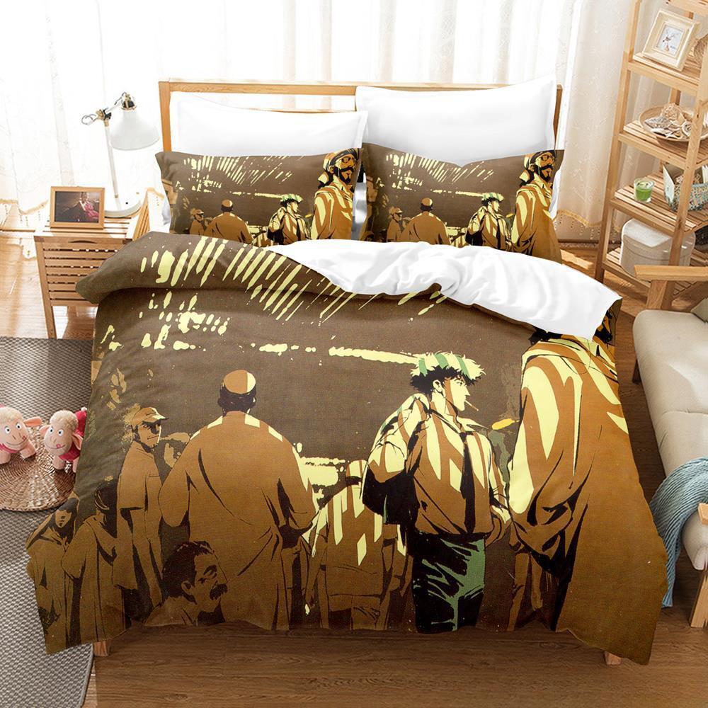Neues Cowboy Bebop-Bettwäscheset, Einzelbett, Doppelbett, Queensize-Bett, Kingsize-Bett, Bettbezug-Set für Erwachsene und Kinder, Schlafzimmer, 3D-Spiel-Bettlaken-Set