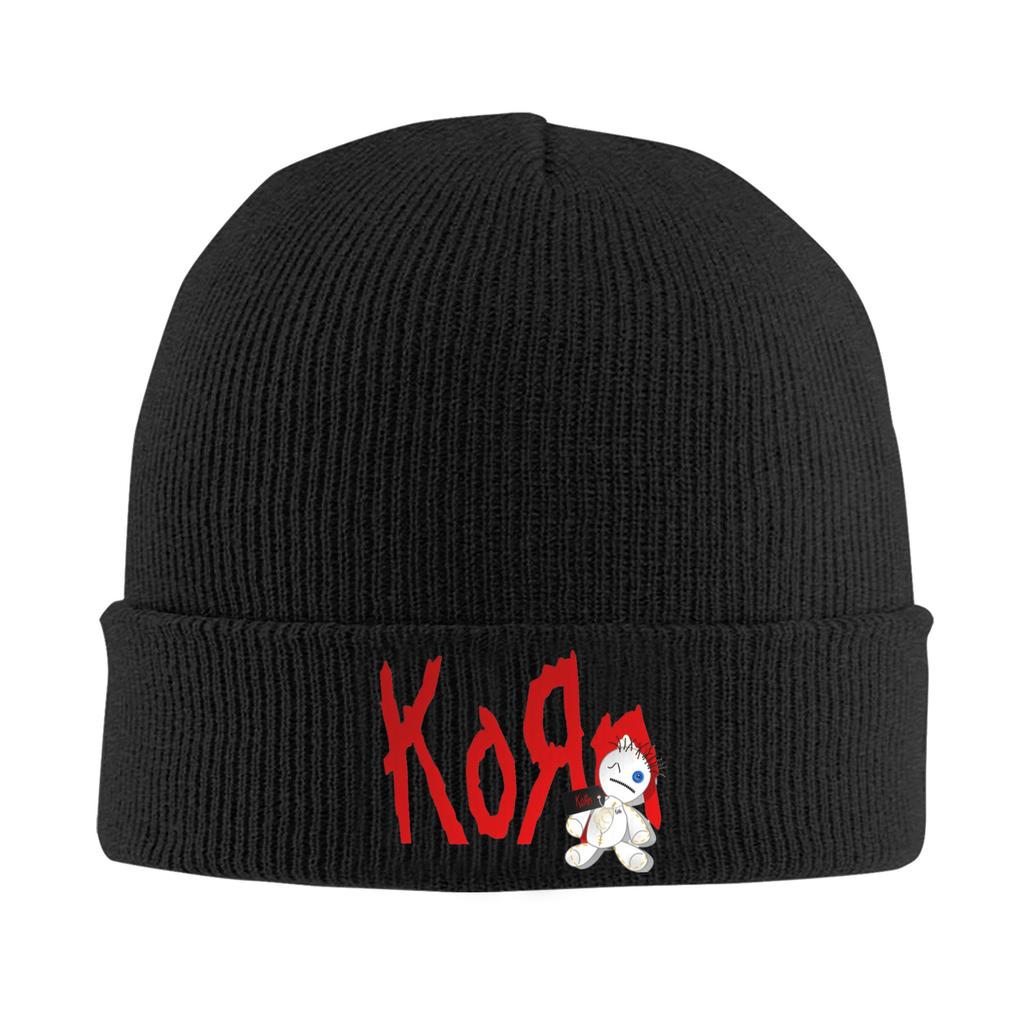 Korn Band Doll Logo Knitted Caps Women'S Men'S Beanie Winter Hats Acrylic Crochet Cap