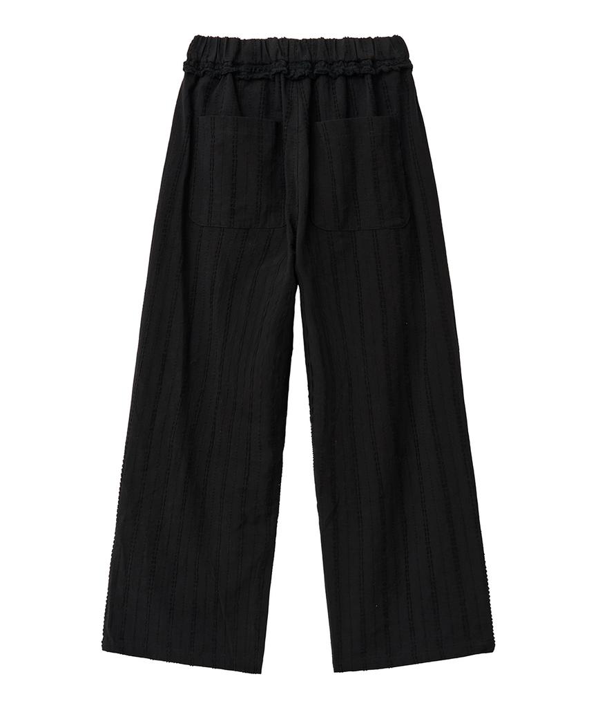 Yuupeu Frill Wide Pants - Black