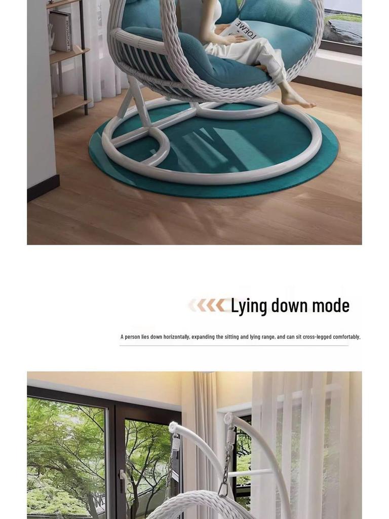 Indoor/Outdoor Rattan Hanging Basket Chair: Rocking Double Swing & Lazy Hammock