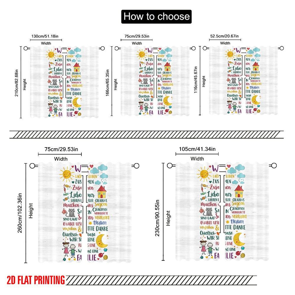 2pcs 2D Flat Printing Drapes We Laugh Live Together Polyester Without Electricity Birthday Party Use for Decorations