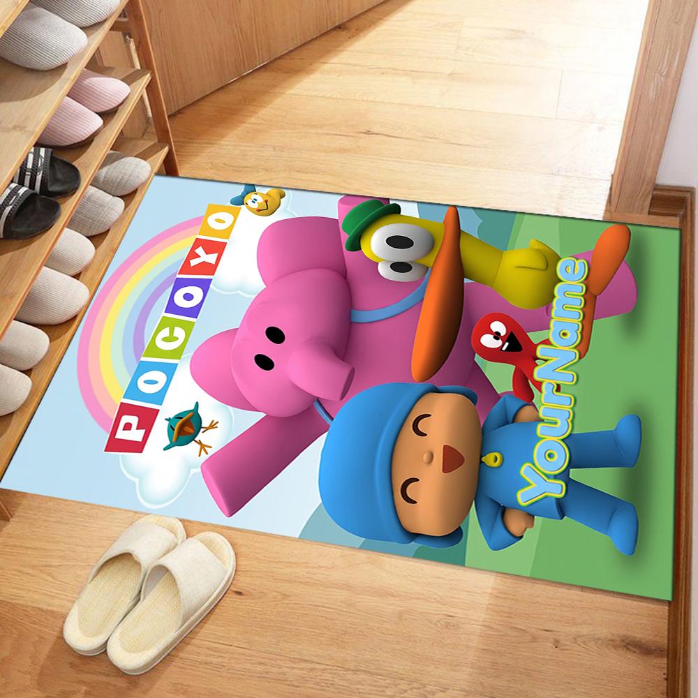 Pocoyo Customize Your Name Area Rug Design for Foyer Bedrooms Outdoor Decorate Room Antislip Carpet Office Home Decor