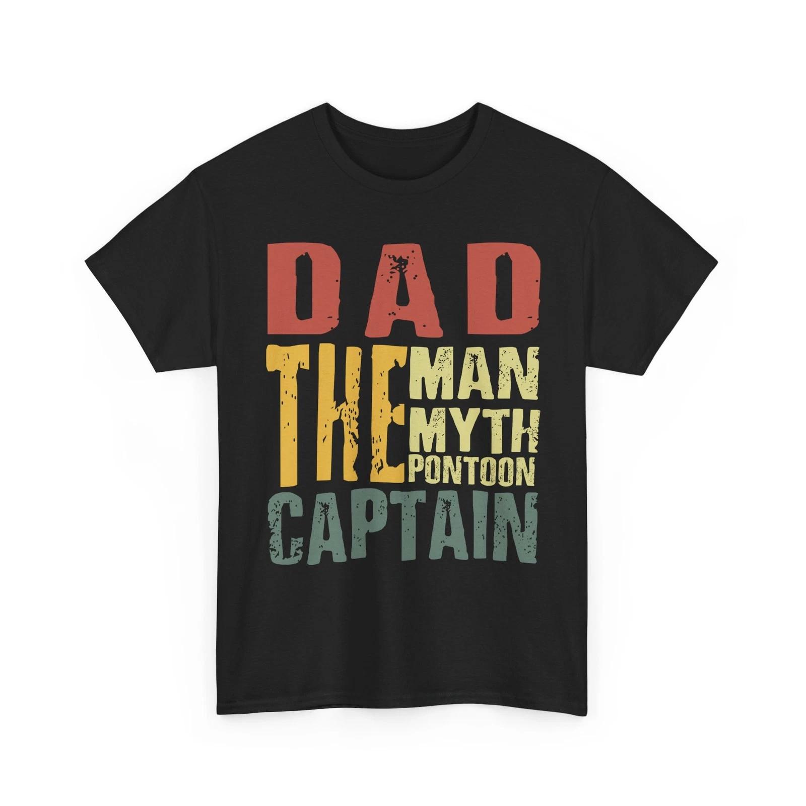 Captain Dad T shirt, Dad Man Myth Pontoon Captain Boating Men Father Shirt L
