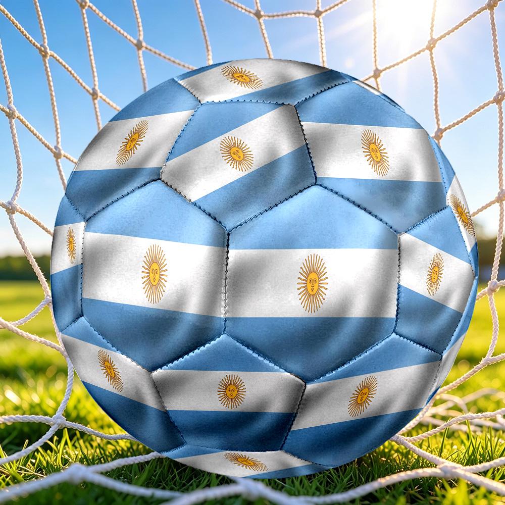 1pc Argentine Flag Art Size 5 Soccer Ball, Suitable for Practice Matches/tournament Training,Lightweight and Durable Gt7071