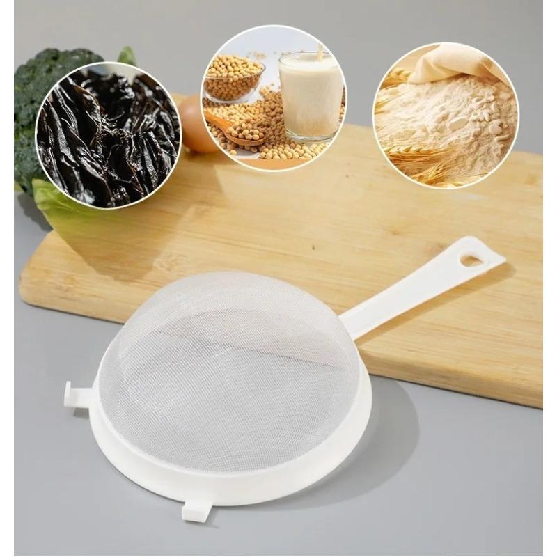 Ultrafeines Sieb mit Griff Mini-Kunststoff-Abtropfsieb für Lebensmittel Saft Joghurt Küchensieb Trennnetz Gadgets für Zuhause