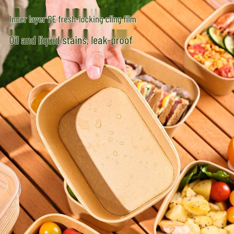 Disposable Kraft Paper Food Containers with Lids
