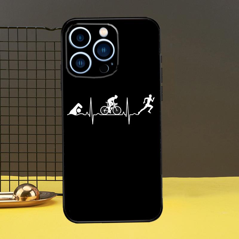Schwimm Radlauf Triathlon Handyhülle Für iPhone 11 12 13 14 16 15 Pro Max Mini 7 8 Plus X XR XS Max Hülle