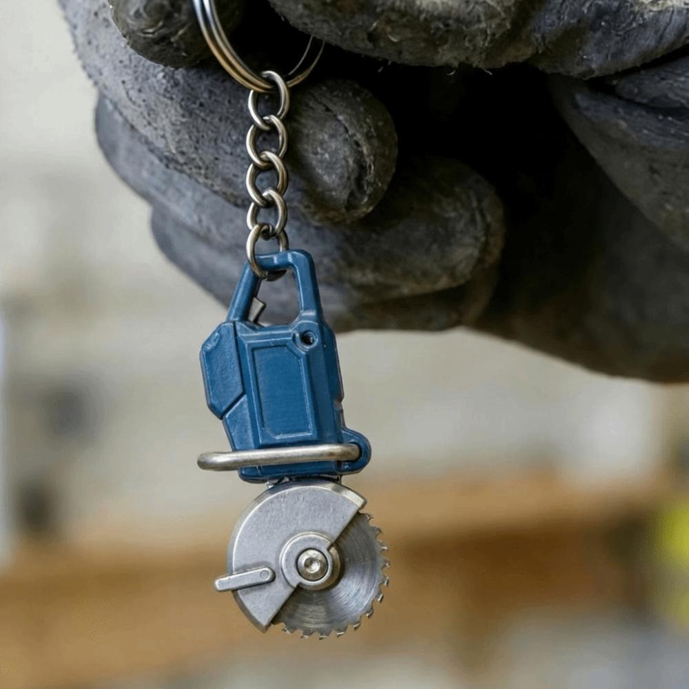 Resin Portable Chainsaw Keychain Ring Handheld Portable Angle Grinder Keychain Bag Charm Outdoor Gardening Pruning