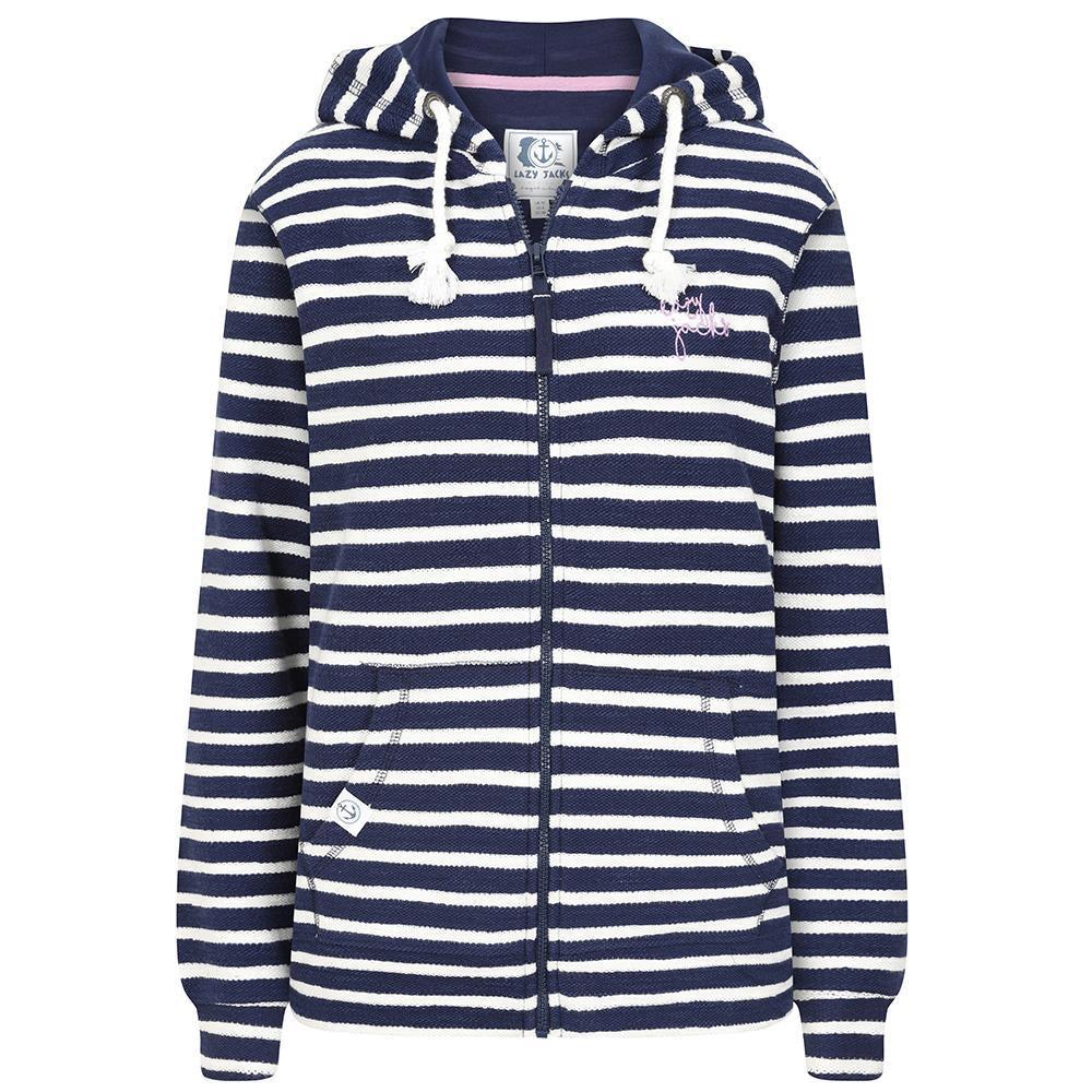 Lazy Jacks Womens/Ladies Striped Textured Full Zip Hoodie
